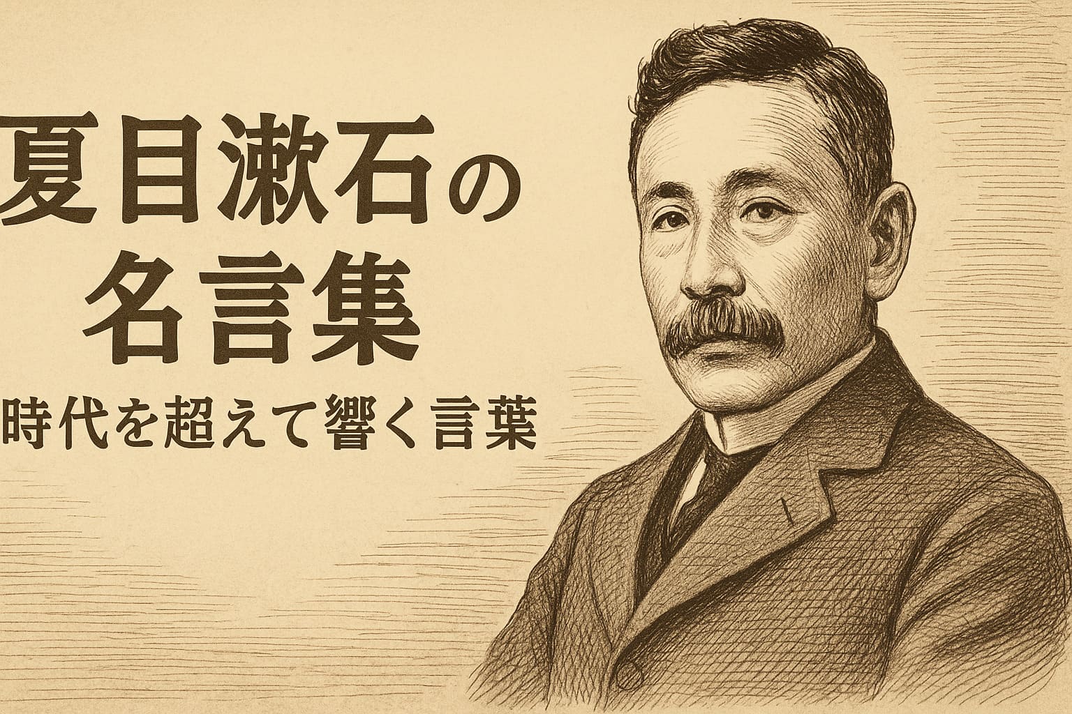 夏目漱石の名言を象徴するイメージイラスト