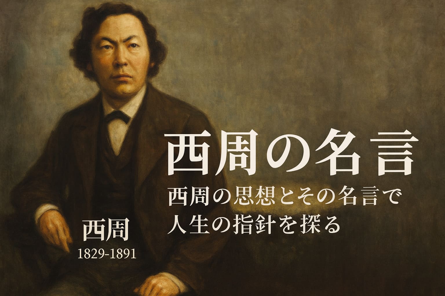 西周の肖像画と名言「三宝」— 健康・知識・富のバランスを示す人生哲学